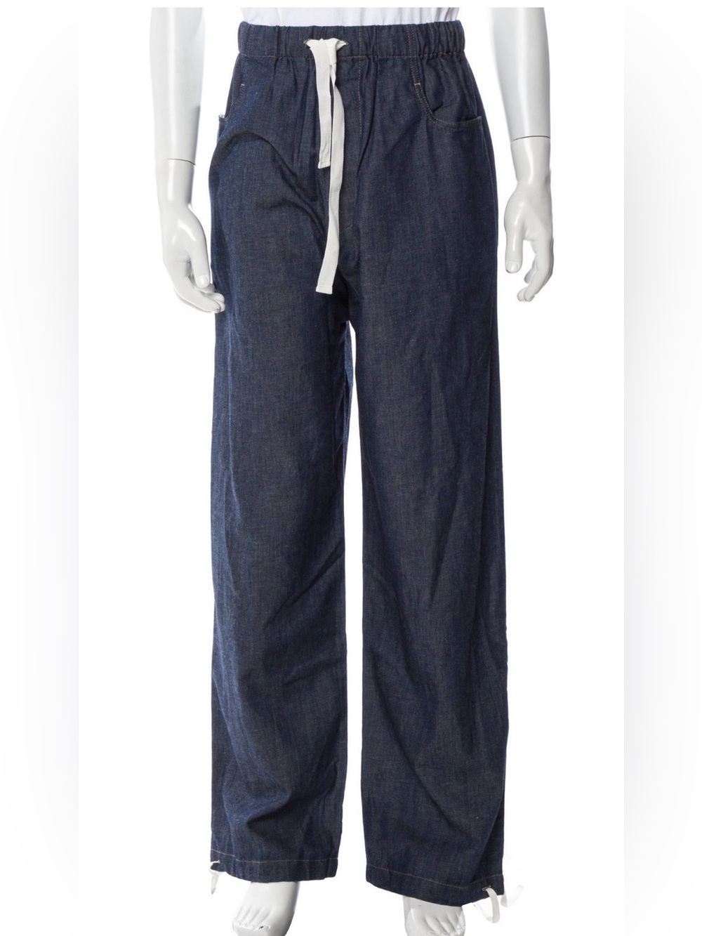Gucci Men's Relaxed Indigo Drawstring Denim Pants